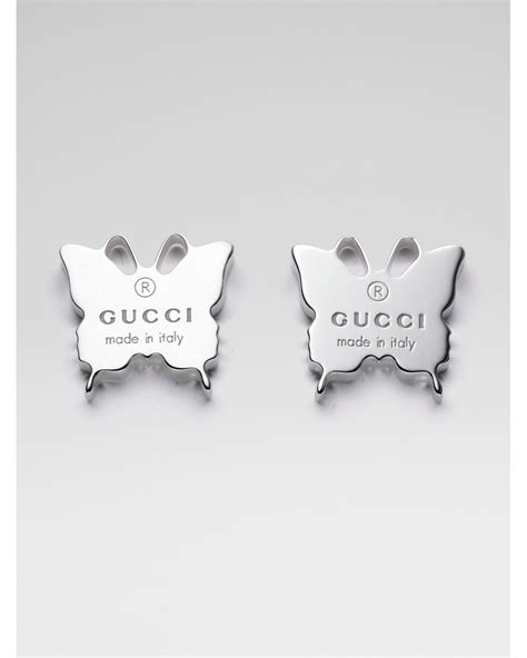 gucci g earrings silver|gucci sterling silver butterfly earrings.